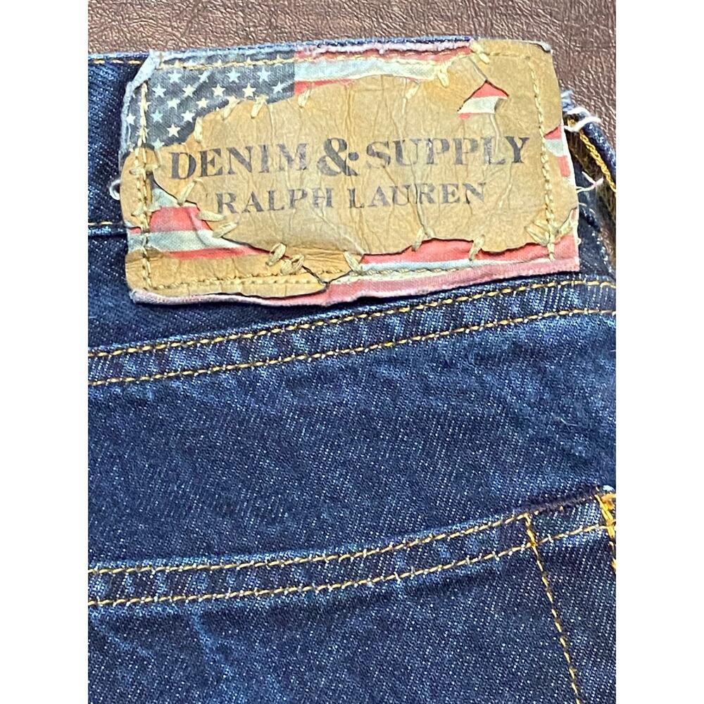Denim & Supply Ralph Lauren Slim Fit Jeans Men’s 36x34 Dark Wash USA Flag‎ Patch
